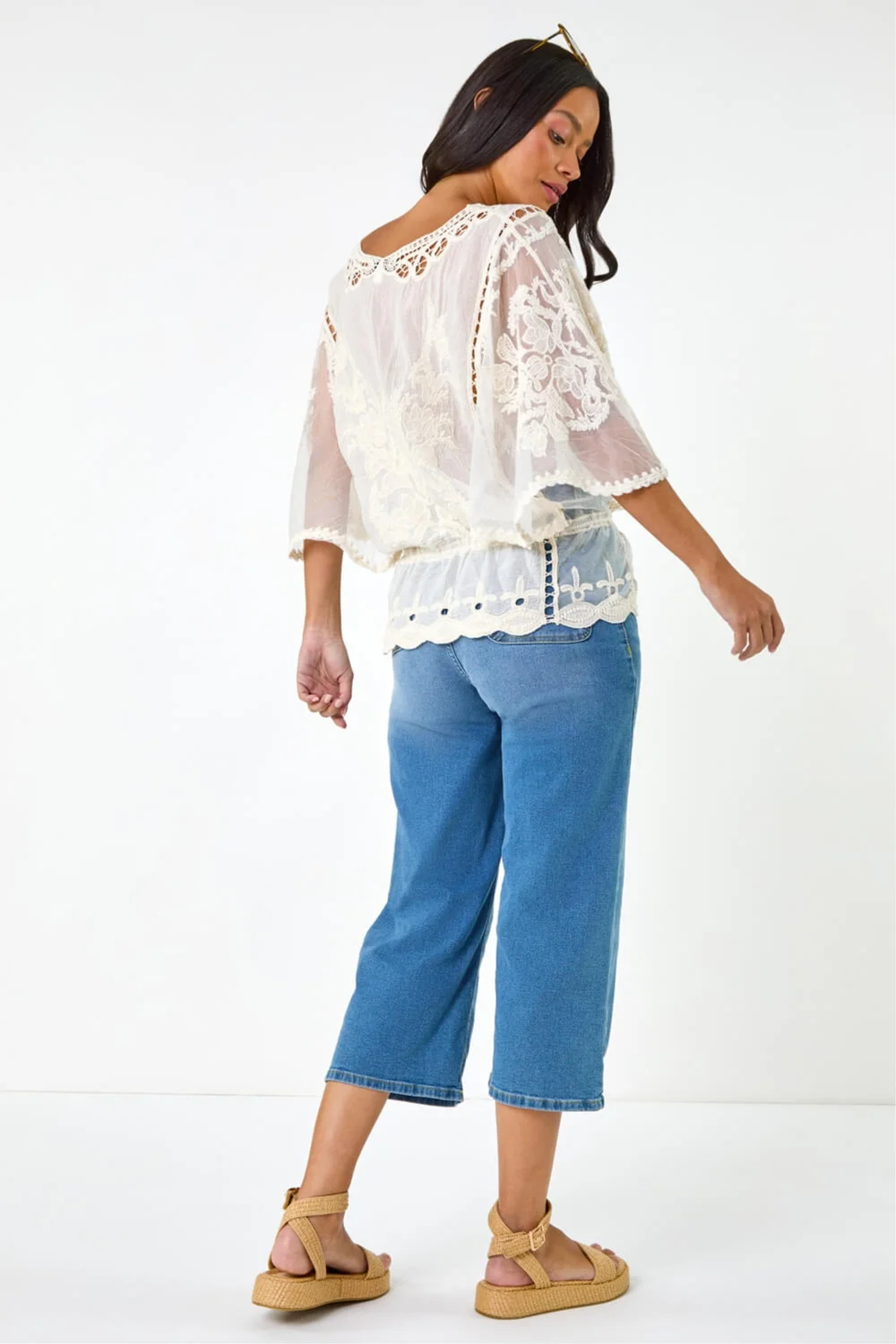 Dusk Ivory Butterfly Lace Blouse - M/L Image 3