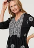 Izabel London Black Embroidered 3/4 Sleeve Shirred Blouse - 12 Image 4