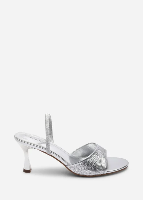 Where's That From Harmony Silver Open Toe Mid Heel Sandal With Sling back - 4 Image 1