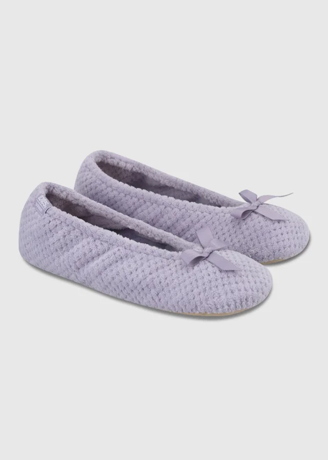 Totes Isotoner Lilac Popcorn Ballet Slippers