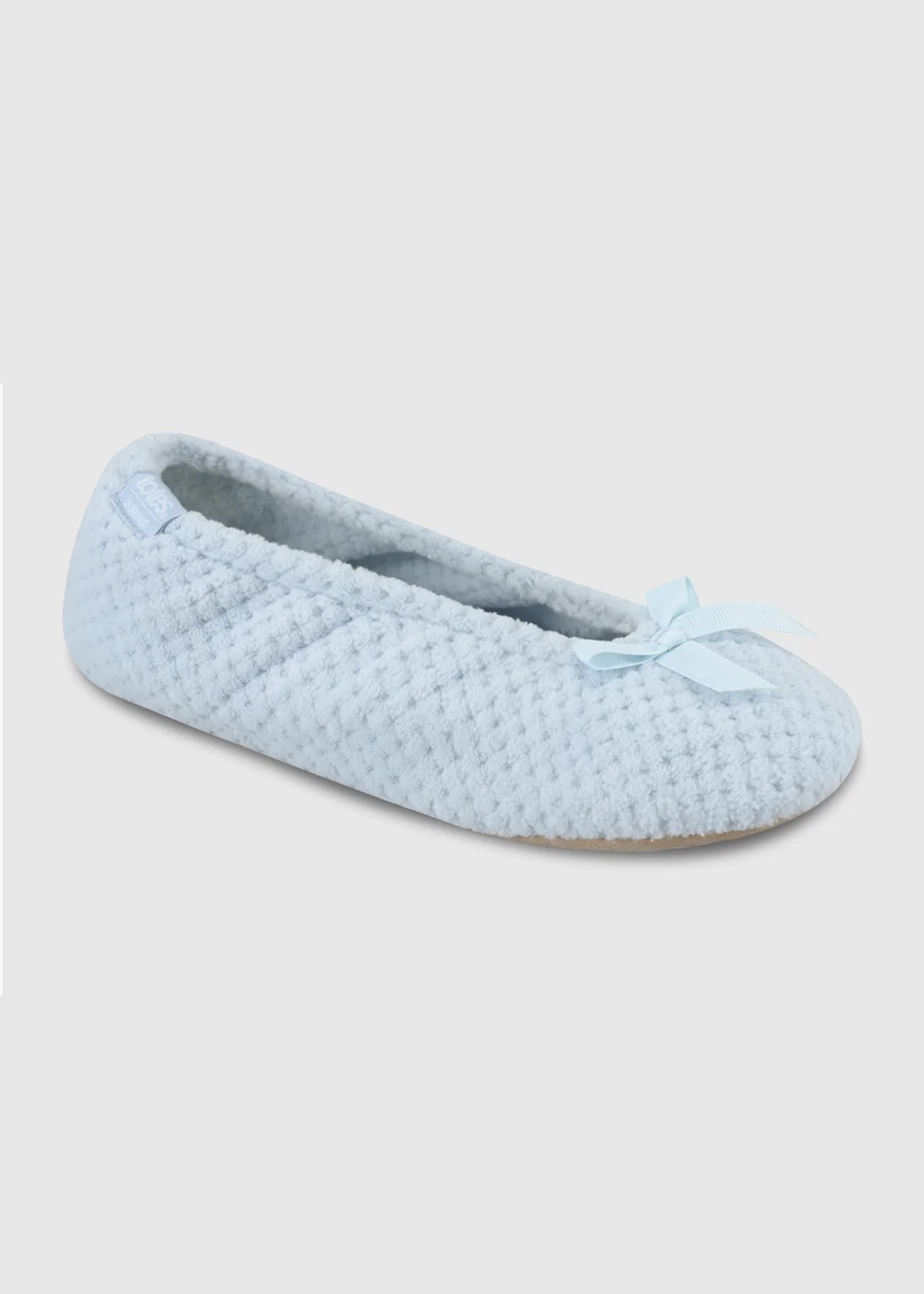 Totes Isotoner Pastel Blue Popcorn Ballet Slippers - 7-8 Image 3