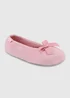 Totes Isotoner Pastel Pink Terry Ballerina Slippers - 7-8 Image 3