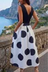 Roman Black Polka Dot Premium Stretch Dress - 20 Image 3