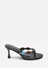 Where's That From Electra Jewel Embellished Black Heeled Sandals - Size 7 Image 2