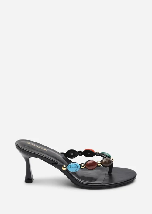 Where's That From Electra Jewel Embellished Black Heeled Sandals - 4 Image 1