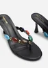 Where's That From Electra Jewel Embellished Black Heeled Sandals - Size 7 Image 5