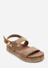 Where's That From Banyan Double Strap Flatform Camel Suede Sandal - Size 7 Image 3