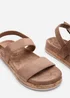 Where's That From Banyan Double Strap Flatform Camel Suede Sandal - Size 7 Image 5