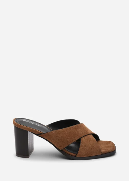 Where's That From Livana Crossover Strap Block Heel Sandal In Cognac Suede - 7 Image 2