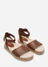 Where's That From Bask Cutout Design Flatform Tan Sandal - 6 Image 4