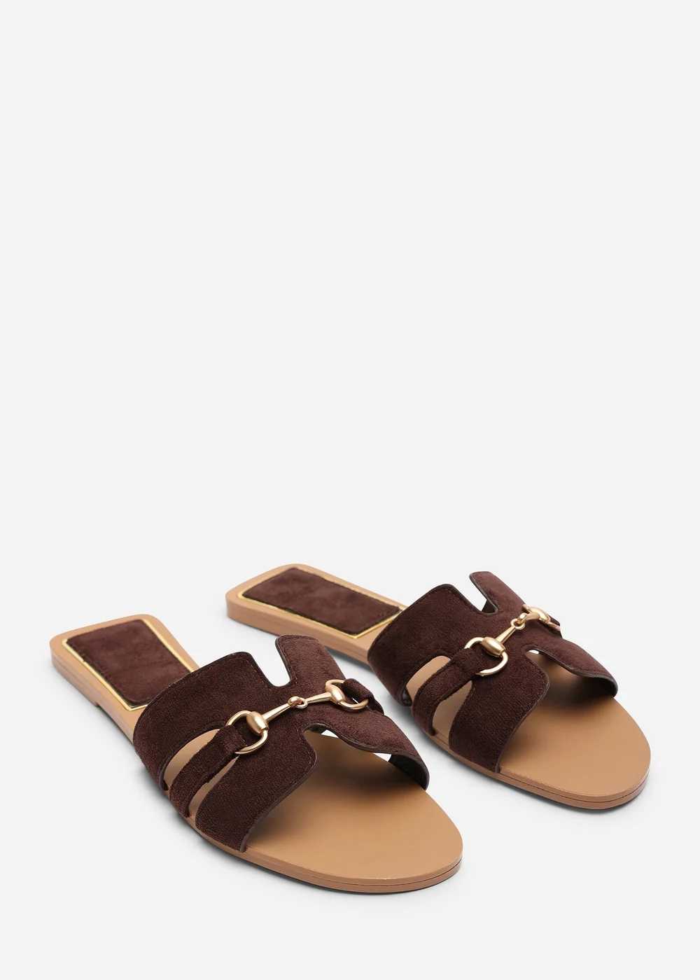 Where's That From Dorina Embellished Dark Brown Suede Slide On Sandals - 4 Image 3