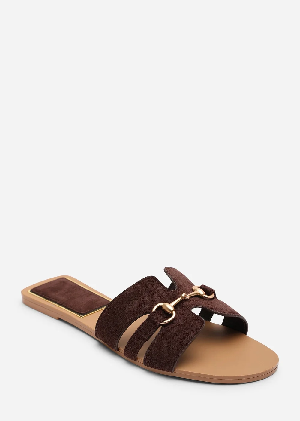 Where's That From Dorina Embellished Dark Brown Suede Slide On Sandals - 4 Image 1