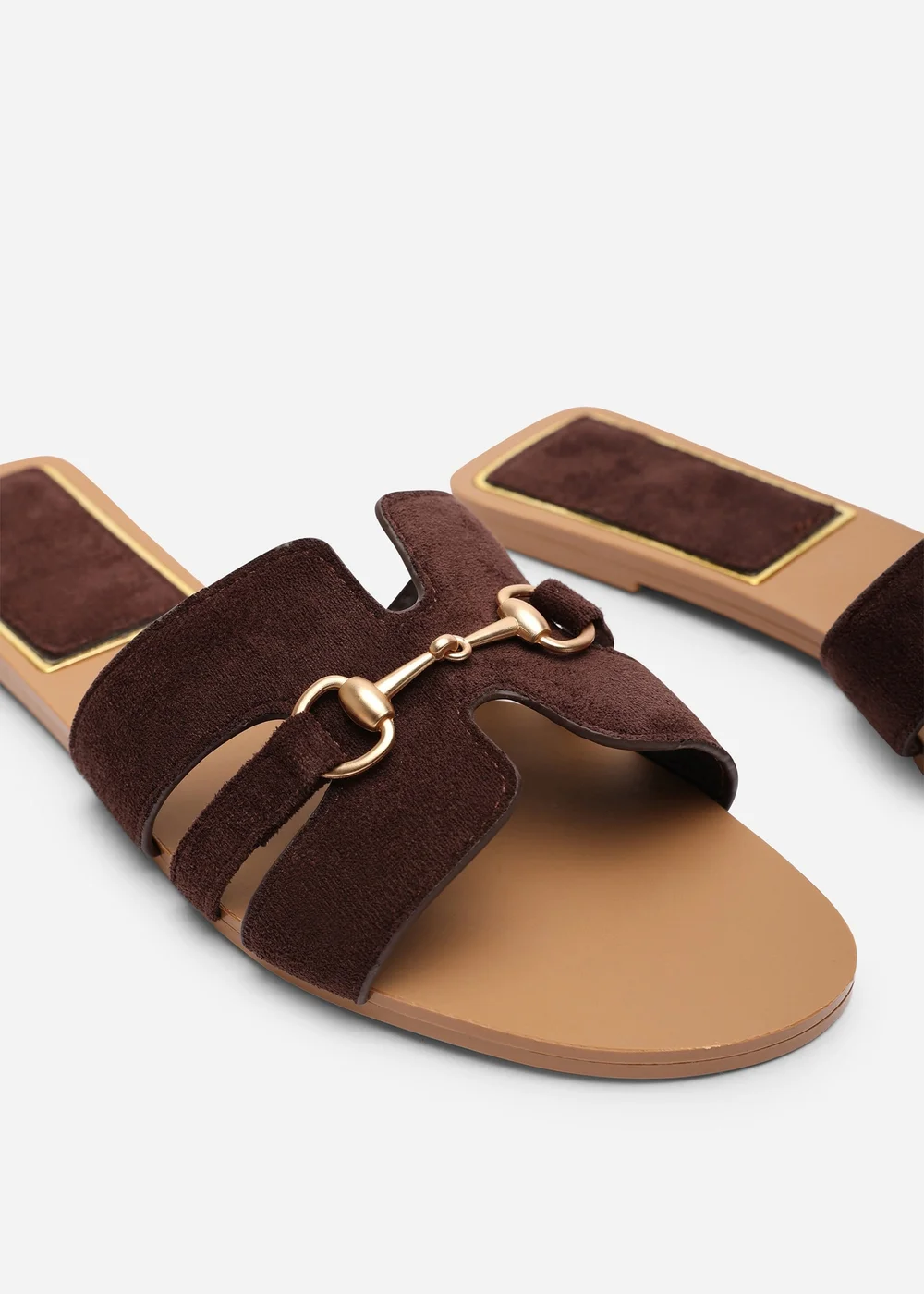 Where's That From Dorina Embellished Dark Brown Suede Slide On Sandals - 4 Image 4