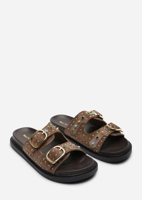 Where's That From Brooklyne Twist Open Toe White Slide On Sandals - 5 Image 4