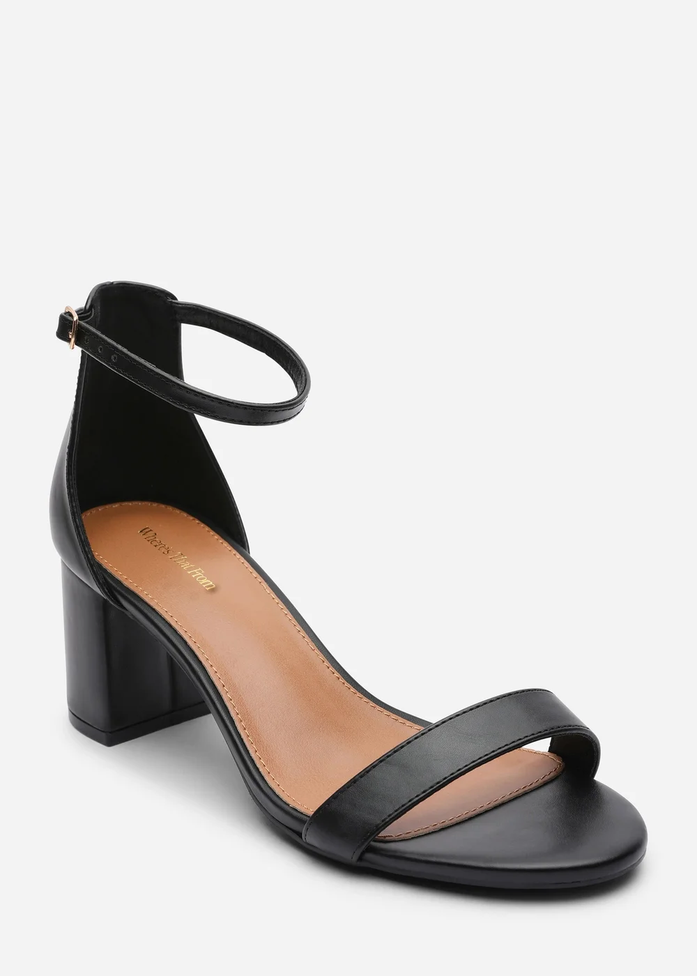 Where's That From Beacon Ankle Strap Block Heel Black Sandals - 4 Image 3