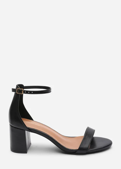 Where's That From Beacon Ankle Strap Block Heel Black Sandals - 4 Image 1