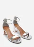 Where's That From Beacon Ankle Strap Block Heel Silver Metallic Sandals - 5 Image 4