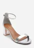 Where's That From Beacon Ankle Strap Block Heel Silver Metallic Sandals - 5 Image 3