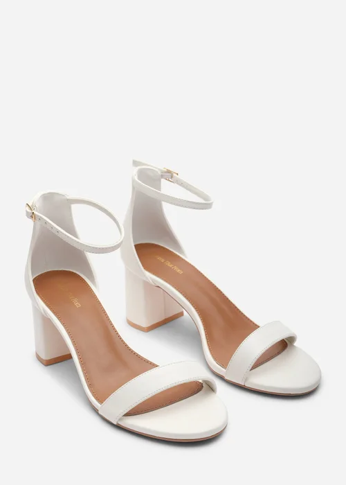 Where's That From Beacon Ankle Strap Block Heel White Sandals - 8 Image 4