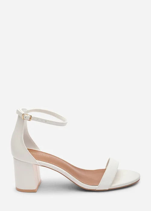 Where's That From Beacon Ankle Strap Block Heel White Sandals - 8 Image 1
