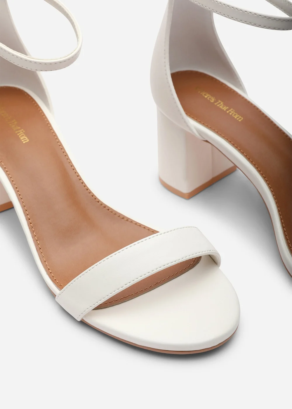 Where's That From Beacon Ankle Strap Block Heel White Sandals - 8 Image 5