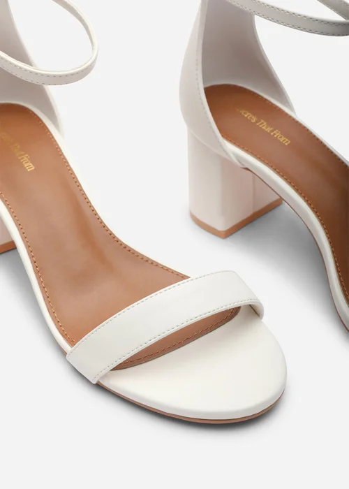 Where's That From Beacon Ankle Strap Block Heel White Sandals - 8 Image 5