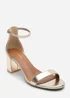 Where's That From Beacon Ankle Strap Block Heel Gold Metallic Sandals - 6 Image 3