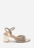 Where's That From Bellini Cross Over Diamante Strap Gold Metallic Block Heel Sandals - 5 Image 2