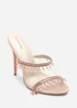 Where's That From Crispine Champagne Beaded High Heel Mule Sandals - 8 Image 3