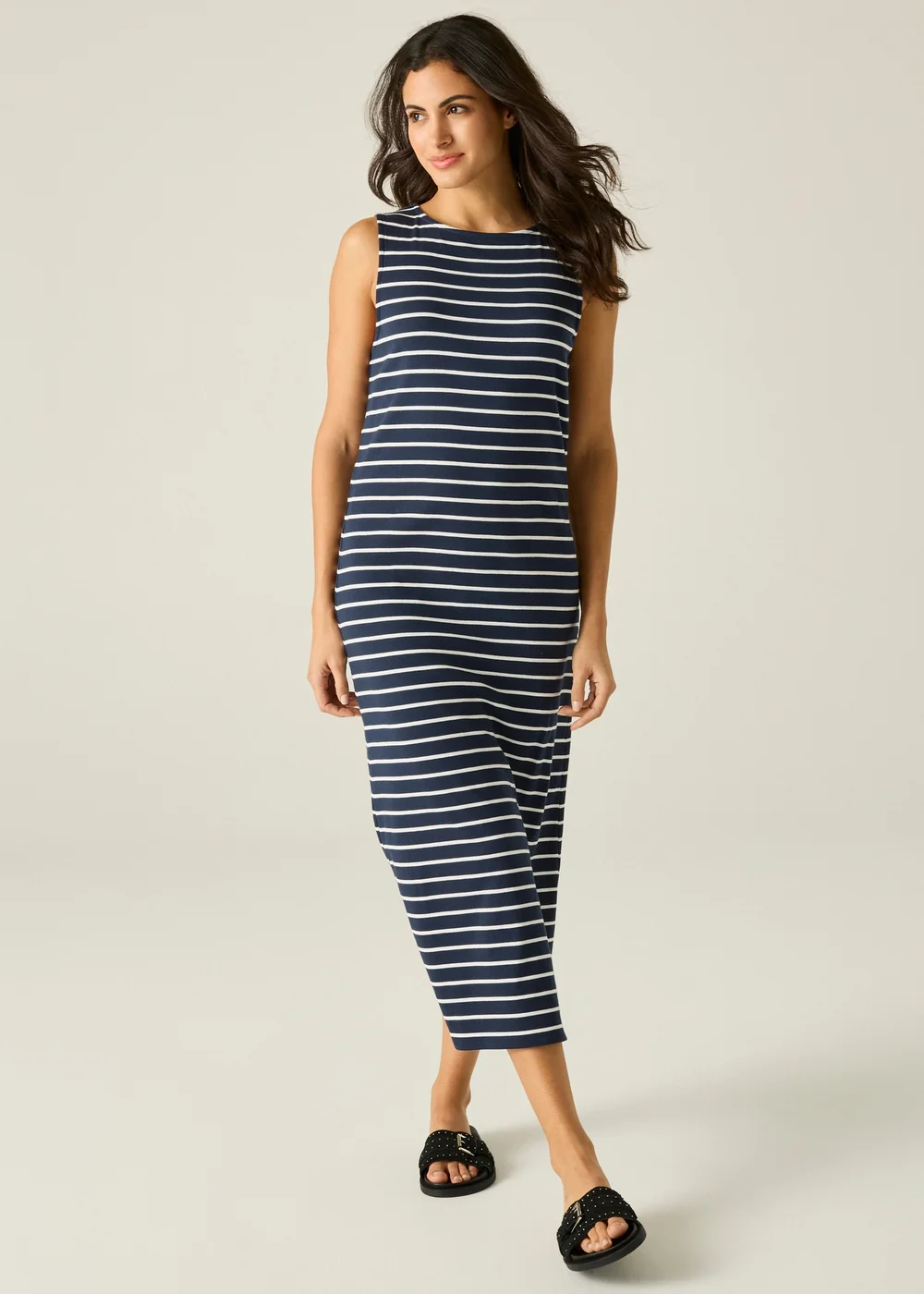Regatta Navy White Stripe Amorie Midi Dress - 14 Image 1
