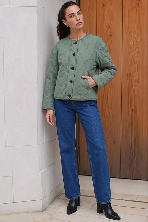 Roman Sage Cotton Twill Quilted Jacket - 18 Image 3