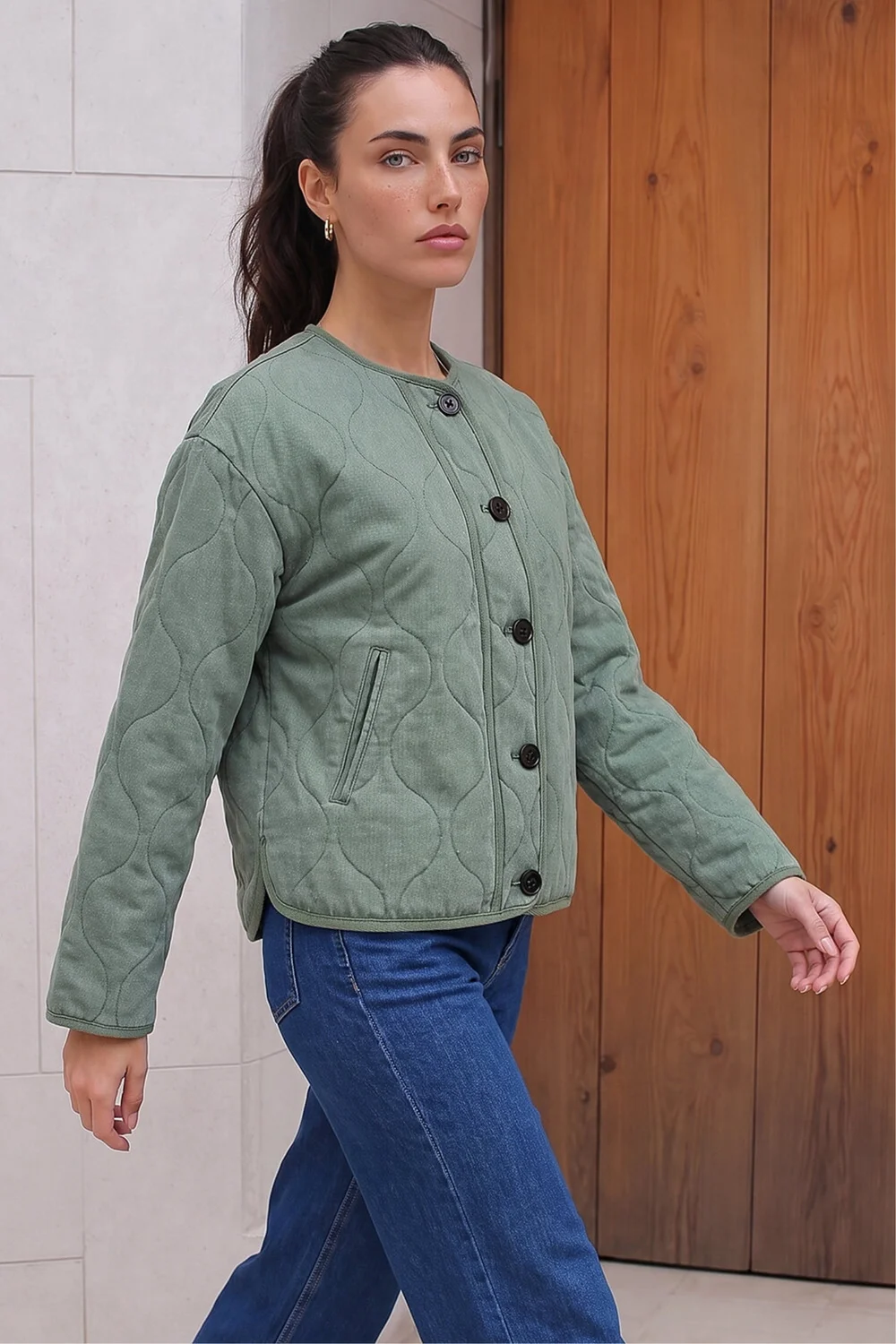Roman Sage Cotton Twill Quilted Jacket - 18 Image 1