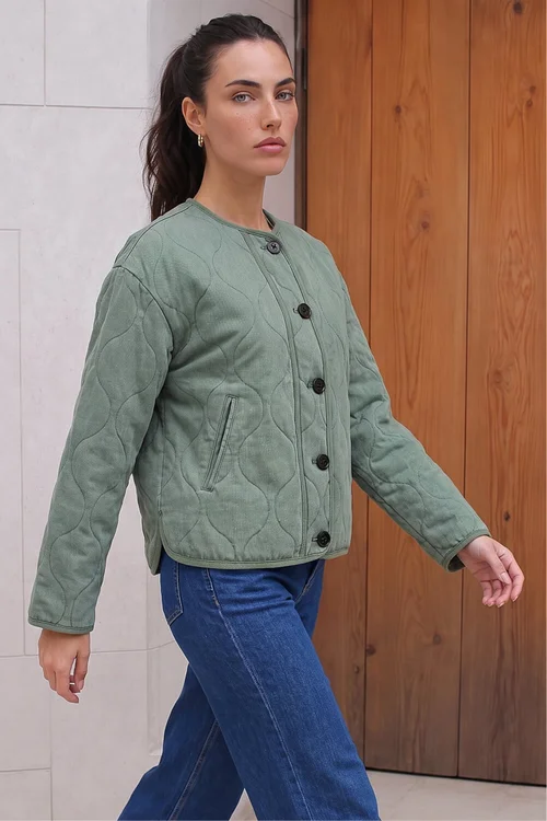 Roman Sage Cotton Twill Quilted Jacket - 18 Image 1