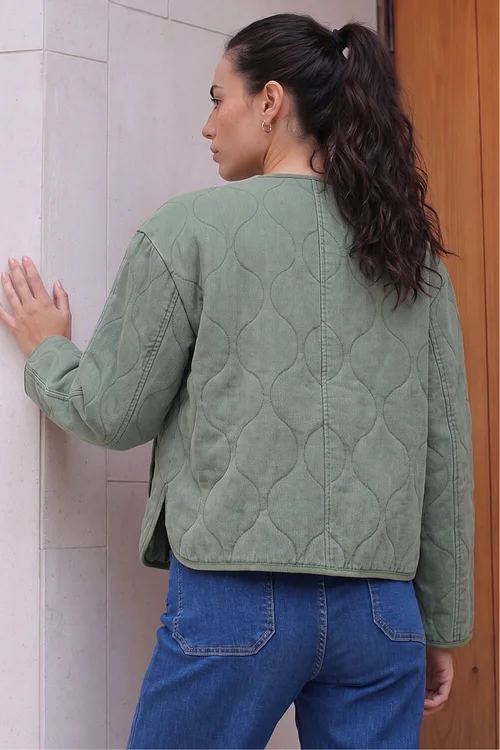 Roman Sage Cotton Twill Quilted Jacket - 18 Image 4