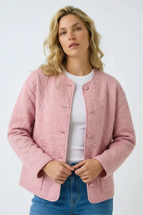 Roman Pink Patterned Pocket Edge Jacket - 10 Image 4