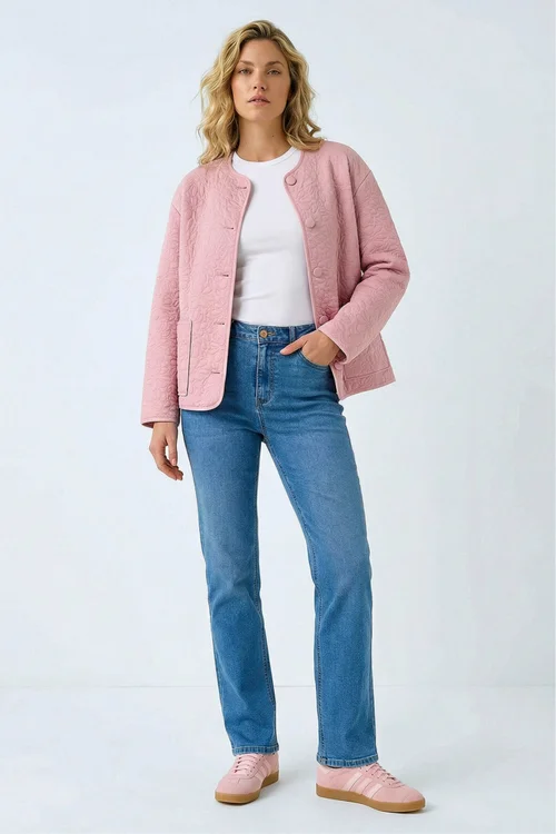 Roman Pink Patterned Pocket Edge Jacket - 10 Image 1