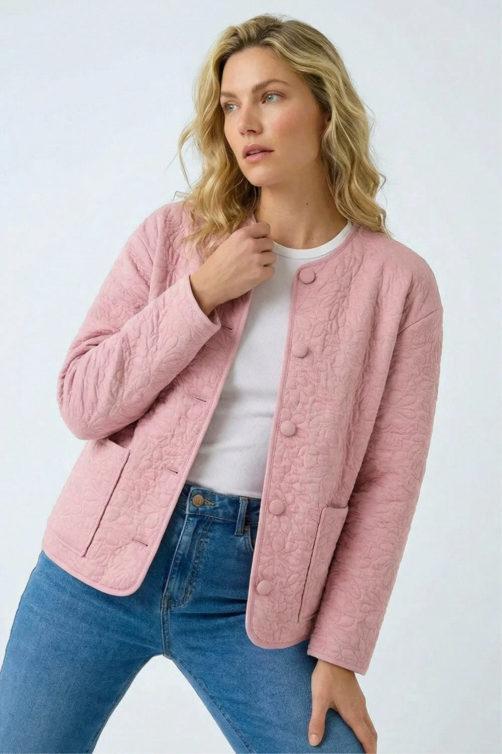 Roman Pink Patterned Pocket Edge Jacket - 10 Image 2