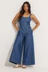 PixieGirl Petite Blue Denim Wide Leg Jumpsuit - 14 Image 2