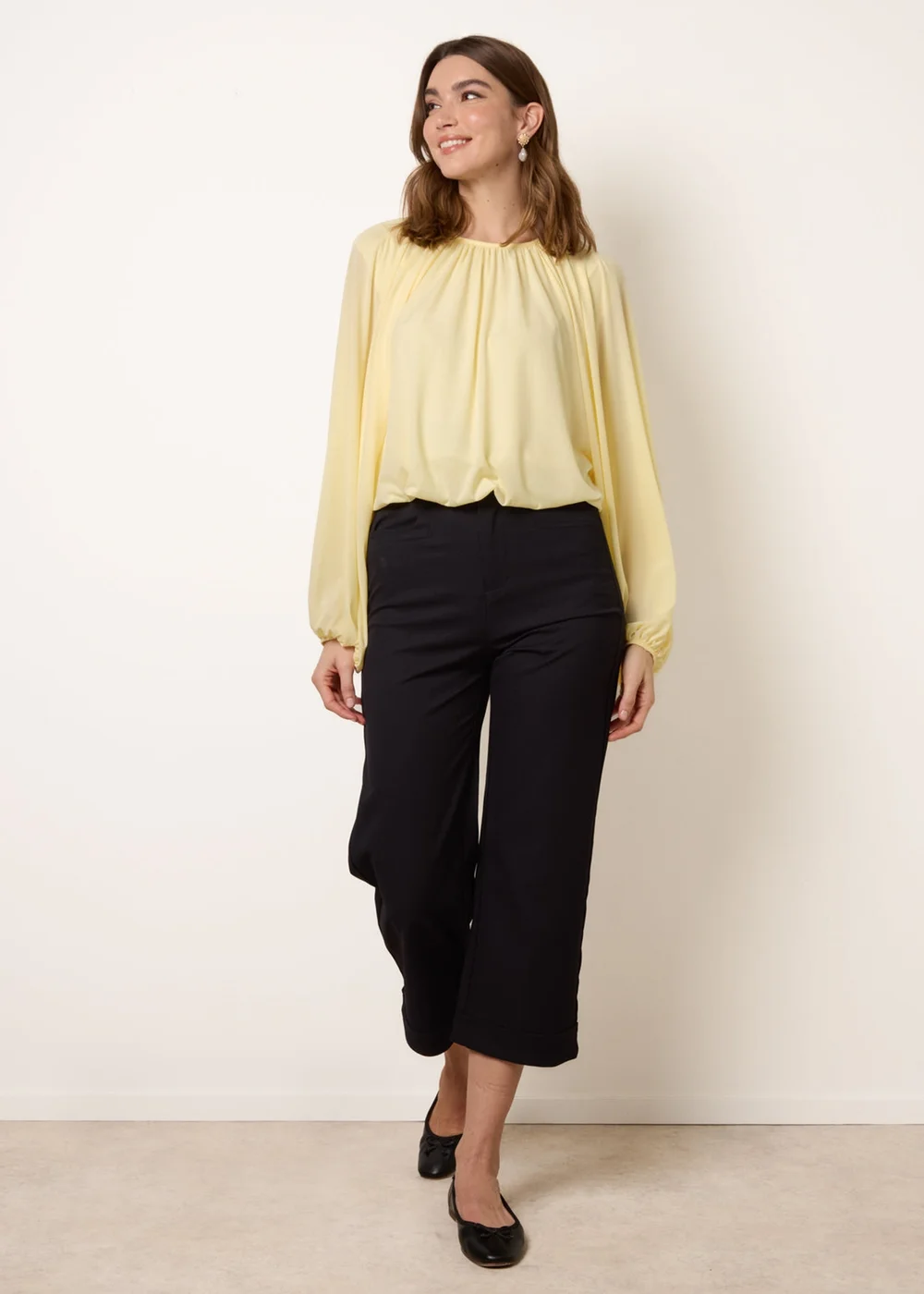Blue Vanilla Yellow Batwing Puffball Blouse - One Size Image 2