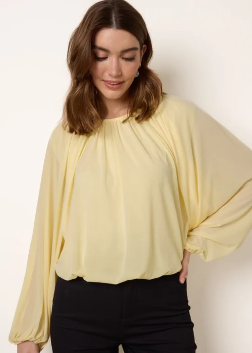 Blue Vanilla Yellow Batwing Puffball Blouse - One Size Image 1