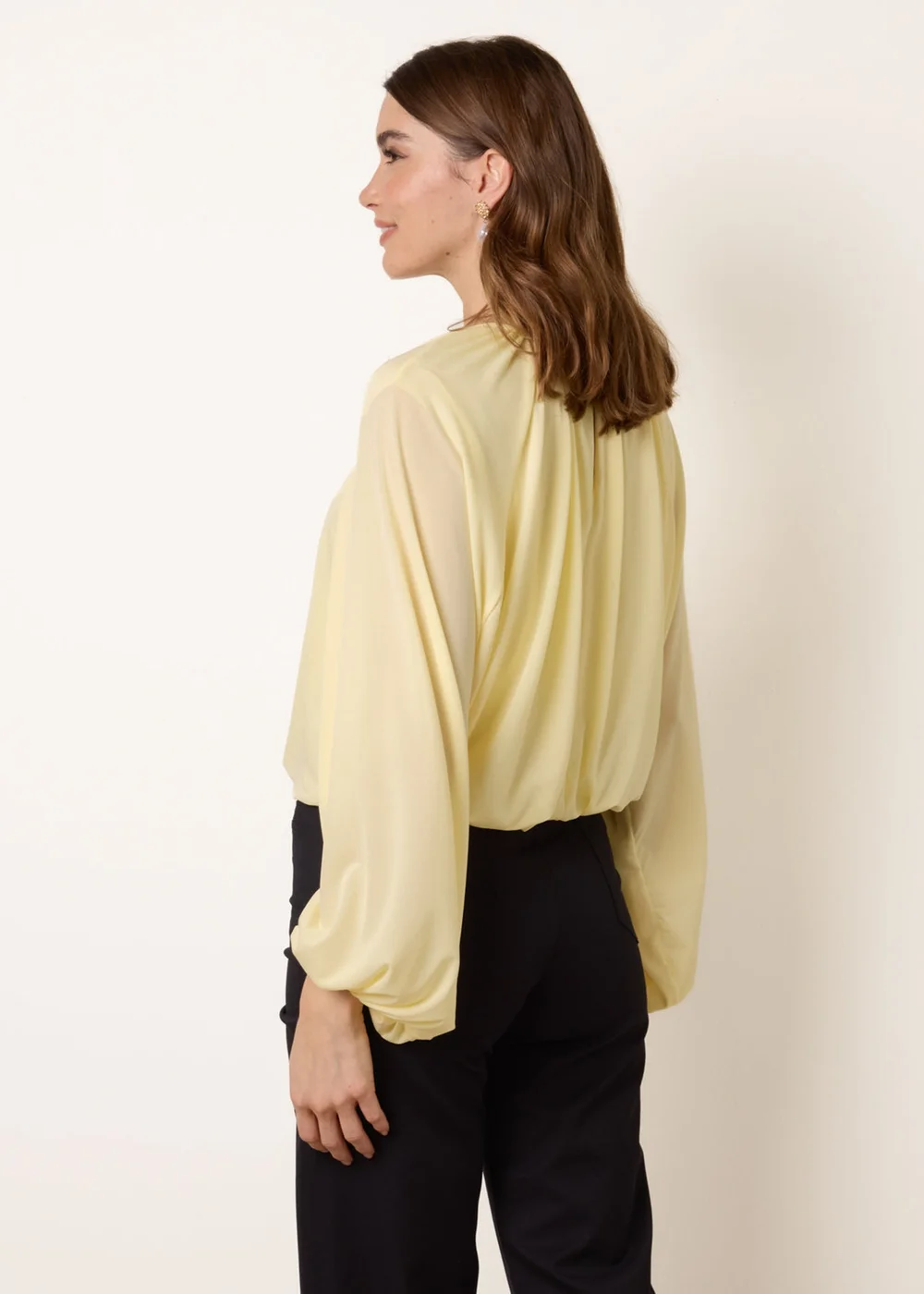 Blue Vanilla Yellow Batwing Puffball Blouse - One Size Image 3