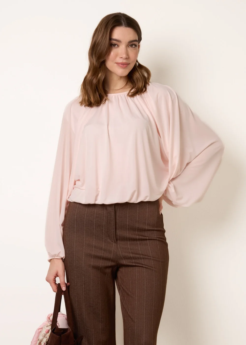 Blue Vanilla Pink Batwing Puffball Blouse - One Size Image 1