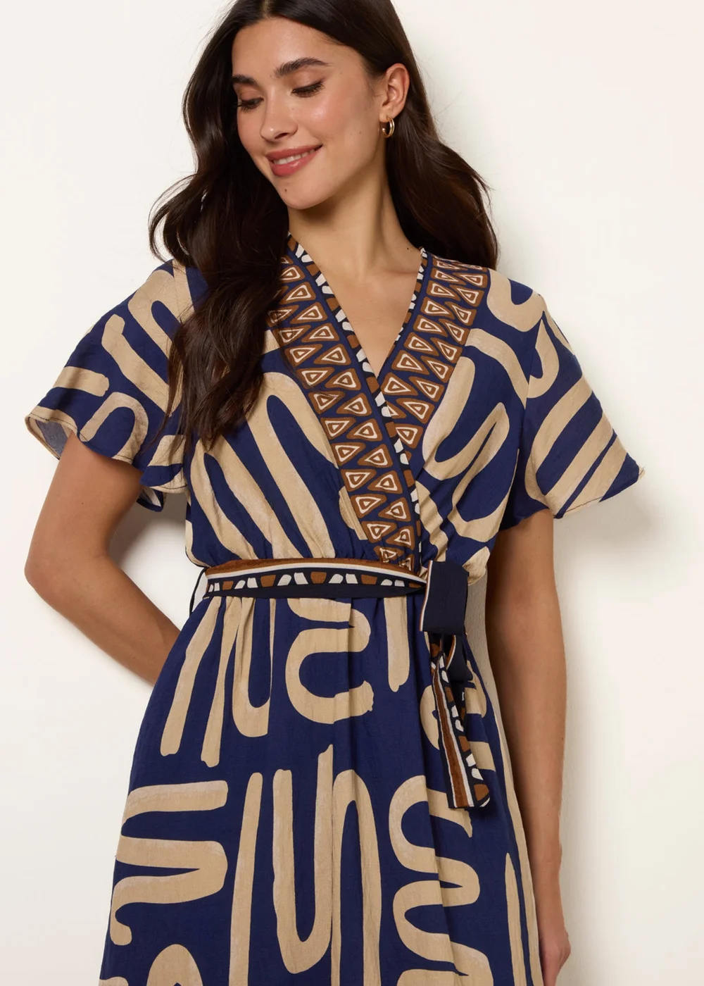 Blue Vanilla Navy Dress With Abstract Print - S/M Image 2