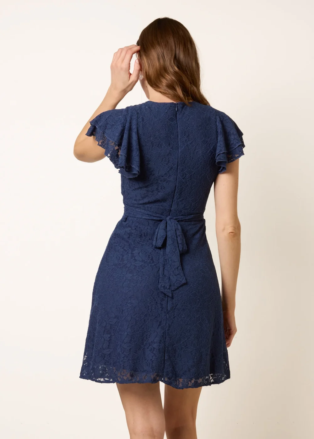 Blue Vanilla Navy Lace Angel Sleeve Mini Dress - 18 Image 4