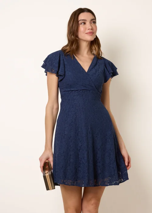 Blue Vanilla Navy Lace Angel Sleeve Mini Dress - 18 Image 1