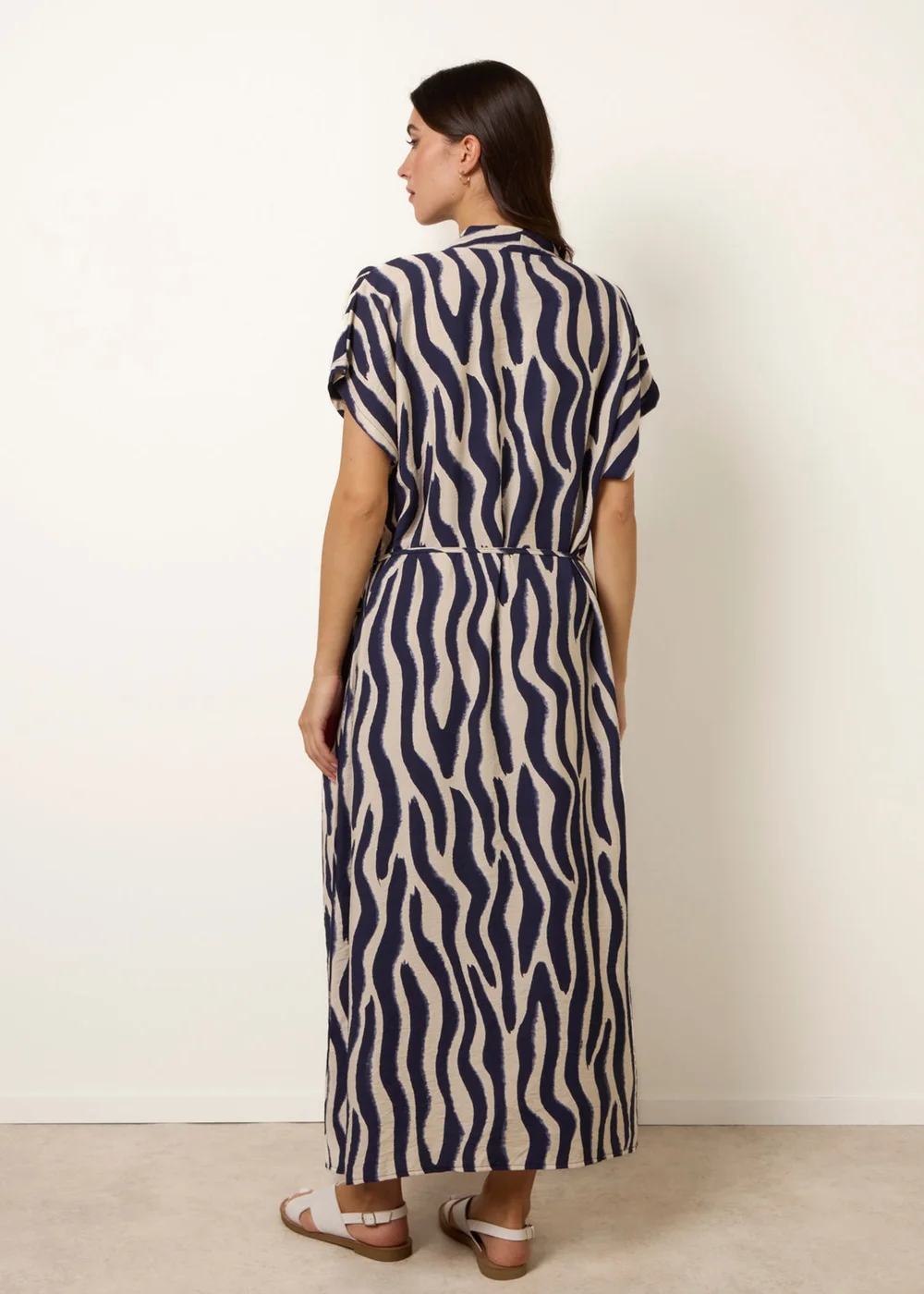 Blue Vanilla Navy Zebra Print Dress - One Size Image 4
