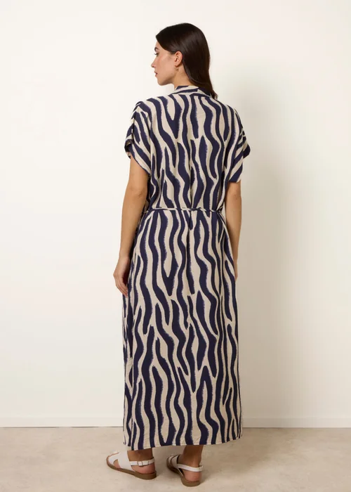 Blue Vanilla Navy Zebra Print Dress - One Size Image 4