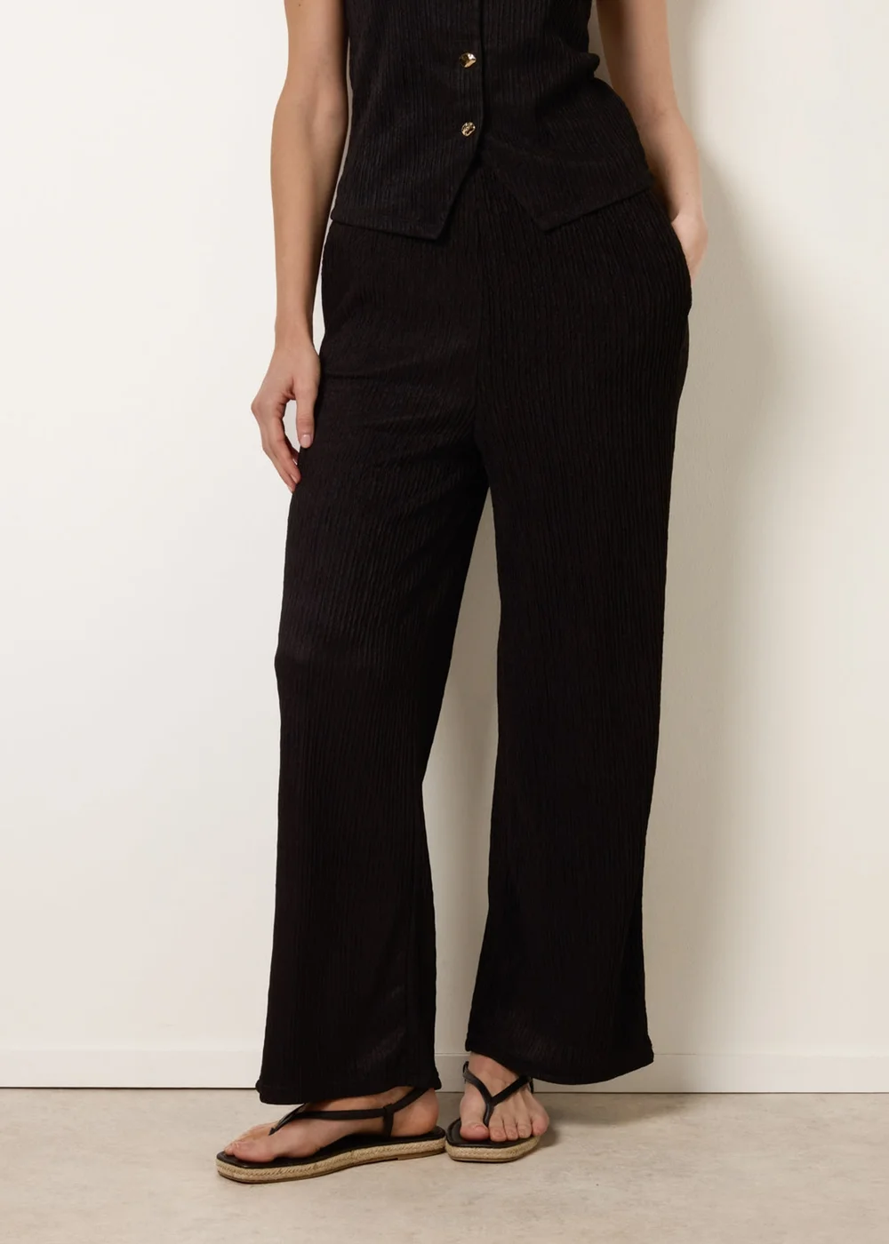 Blue Vanilla Black Wide Leg Trousers - S Image 2