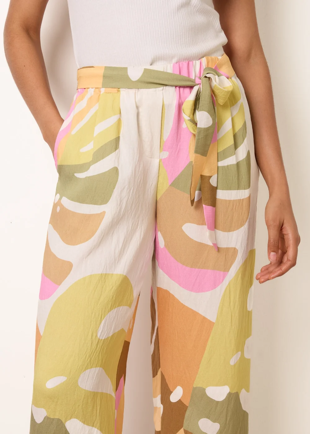 Blue Vanilla Multi Paper Bag Wide Leg Trousers - L Image 3