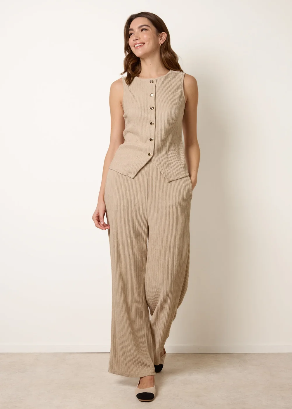 Blue Vanilla Stone Wide Leg Trousers - S Image 1